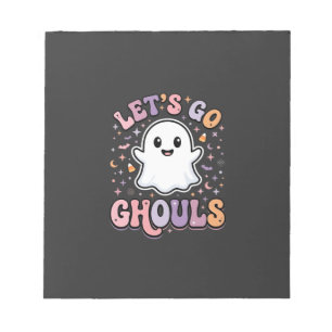 Lasst uns gehen, Ghule Süße Halloween-Geist Grafik Notizblock