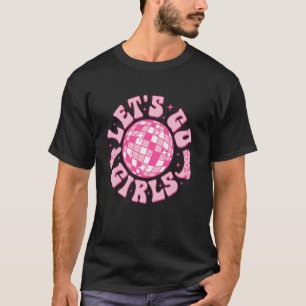 Lasst uns gehen Mädchen Cowgirl Hut Stiefel Disco T-Shirt