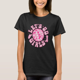 Lasst uns gehen Mädchen Cowgirl Hut Stiefel Disco T-Shirt