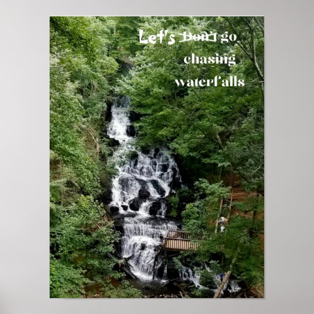 Lasst uns gehen und Wasserfall-Poster suchen Poster (Vorne)