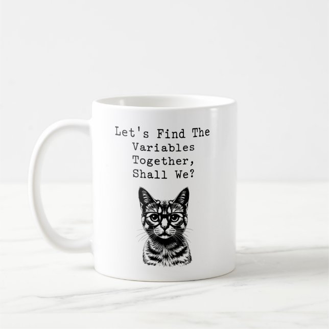 Lasst uns gemeinsam Variablen finden, Mathe-Liebha Kaffeetasse (Links)