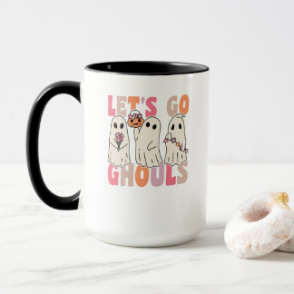 Lasst uns Ghouls Groovy Ghost mit Vintagen Blume g Tasse