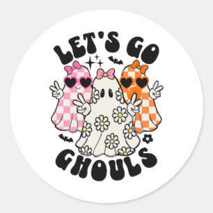 Lasst uns Ghouls Halloween Ghost Flora Spooky Seas Runder Aufkleber