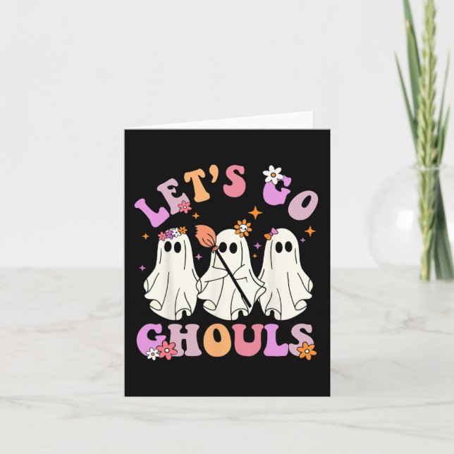 Lasst uns Ghouls Halloween Ghost Outfit Kostüm Ret Karte (Vorderseite)