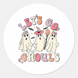 Lasst uns Ghouls Halloween Ghost Outfit Kostüm Ret Runder Aufkleber