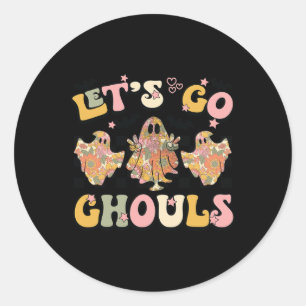Lasst uns Ghouls Halloween Ghost Outfit Kostüm Ret Runder Aufkleber