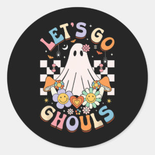 Lasst uns Ghouls Halloween Ghost Outfit Kostüm Ret Runder Aufkleber