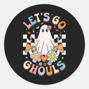 Lasst uns Ghouls Halloween Ghost Outfit Kostüm Ret Runder Aufkleber