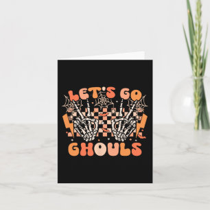 Lasst uns Ghouls Halloween Skeleton Kostüm Retro G Karte