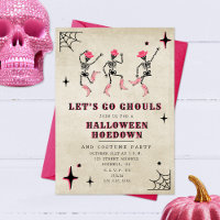Lasst uns Ghouls Skeleton Pink Halloween-Party geh