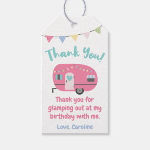 Lasst uns Glamping Girly Geburtstag Vielen Dank fü Geschenkanhänger