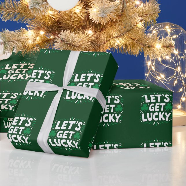 Lasst uns Glück Kleeblatt Funny St Patrick's Day h Geschenkpapier (Feiertage)