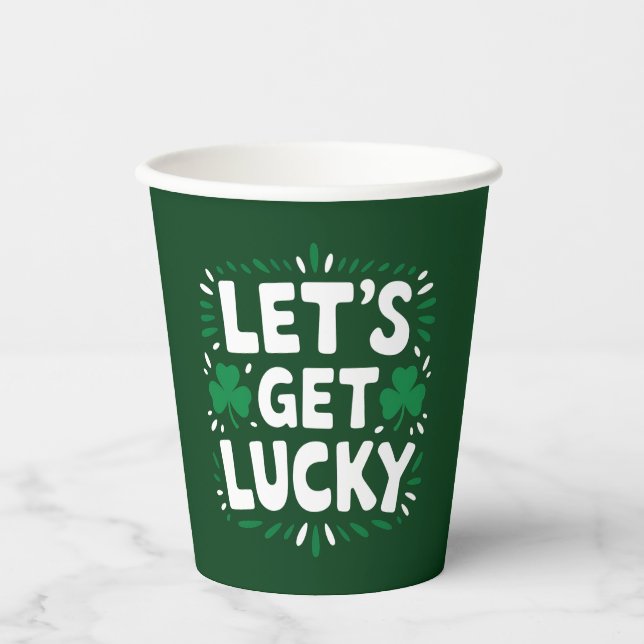 Lasst uns Glück Kleeblatt Funny St Patrick's Day h Pappbecher (Vorderseite)