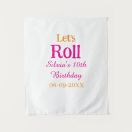 Lasst uns glücklich 10. Geburtstag hinzufügen Name Wandteppich