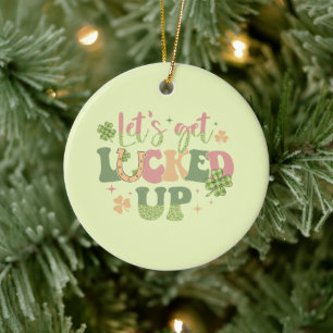 Lasst uns glücklich werden keramik ornament