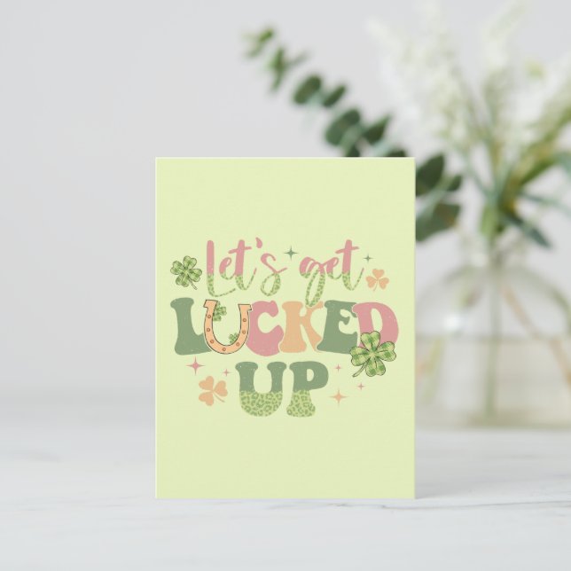 Lasst uns glücklich werden postkarte (Stehend Vorderseite)