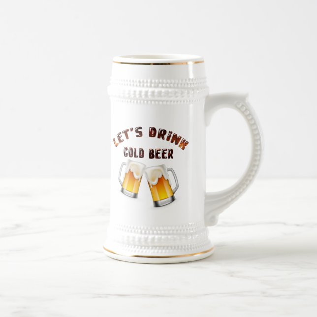 Lasst uns goldenes Bier trinken Bierglas (Rechts)
