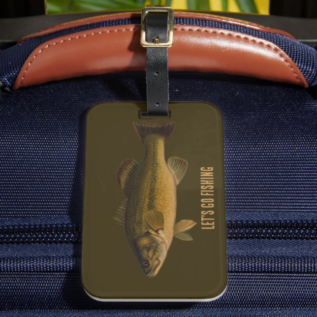 Lasst uns Großmäuligen Bass fischen Gepäckanhänger (Vorderseite Insitu 2)