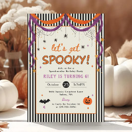Lasst uns Grusel-Kinder-Halloween-Geburtstagsfeier Einladung