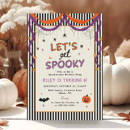 Lasst uns Grusel-Kinder-Halloween-Geburtstagsfeier Einladung