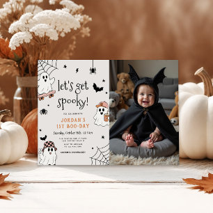 Lasst uns Grusel-Kinder-Halloween-Geburtstagsfoto Einladung