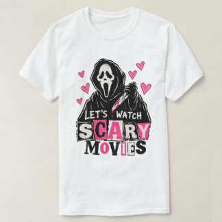 Lasst uns Gruselfilme schauen – Pink Vintage Horro T-Shirt
