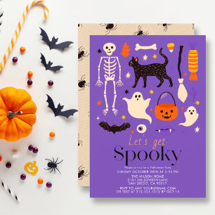 Lasst uns Gruselig Halloween-Motive Halloween-Part Einladung