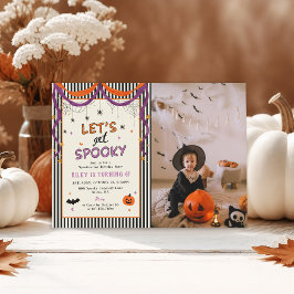 Lasst uns Gruselkinder Halloween-Geburtstagsfoto w Einladung