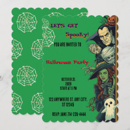 Lasst uns Gruselparty Halloween feiern Einladung
