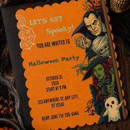 Lasst uns Gruselparty Halloween feiern Einladung
