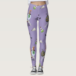 "Lasst uns Hallo-komisch" Funky Halloween Lila Leggings