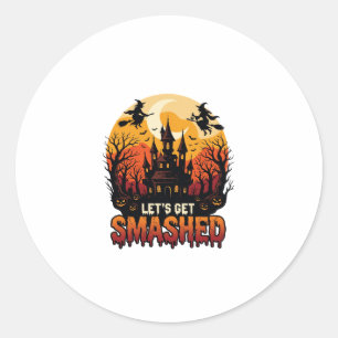 Lasst uns Halloween Halloween Schloss Hexen P zert Runder Aufkleber
