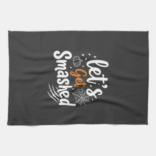 Lasst uns Halloween-Party-Design zerschmettern Geschirrtuch