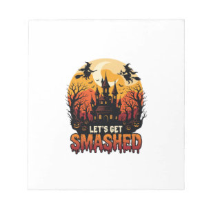 Lasst uns Halloween Spukschloss Hexen P zerquetsch Notizblock