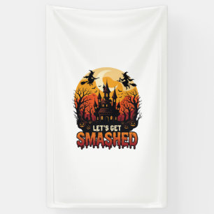 Lasst uns Halloween Spukschloss Hexen P zertrümmer Banner