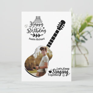 Lasst uns Happy Birthday Foto Karte singen