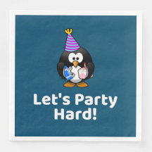 Lasst uns hart Party machen! Penguin Funny Birthda