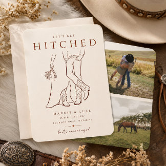 Lasst uns heiraten Western Hochzeit Terminankündig Save The Date