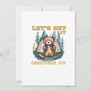 Lasst uns hingehen. Campfire Lit. Camping Lover Cl Feiertagskarte