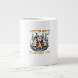 Lasst uns hingehen. Campfire Lit. Camping Lover Cl Jumbo-Tasse
