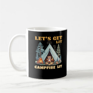 Lasst uns hingehen. Campfire Lit. Camping Quotes-K Kaffeetasse