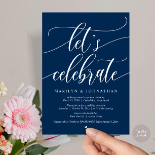Lasst uns Hochzeits-Elopement-Party feiern, Navy B Einladung