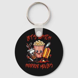 Lasst uns Horrorfilme-Shirt lustiger Halloween-Män Schlüsselanhänger