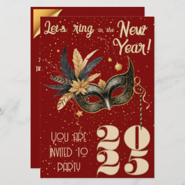 Lasst uns im neuen Party glamourös rot klingeln Einladung