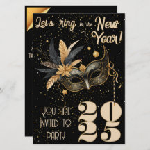 Lasst uns im neuen Party glamourös schwarz klingel