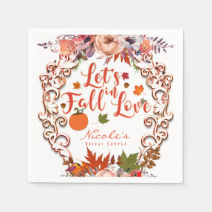 Lasst uns in den Herbst-Blumen-Hochzeit verlieben Serviette