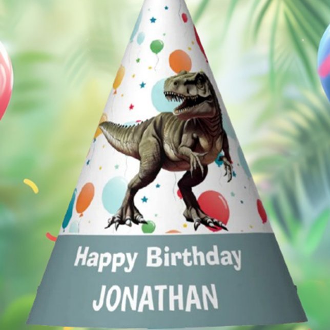 Lasst uns in eine Dino-Mite eindringen Partyhütchen (Get Ready for a Dino-Mite Birthday Party)