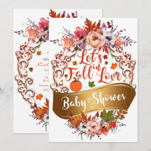 Lasst uns in Liebe fallen Herbstblumen BABY SHOWER Einladung