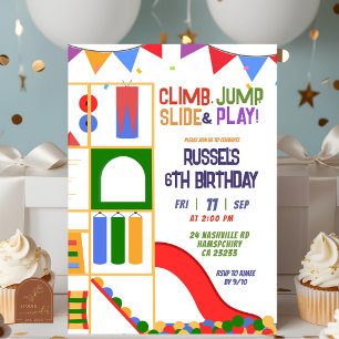 Lasst uns Indoor Playground Geburtstagseinladung s Einladung