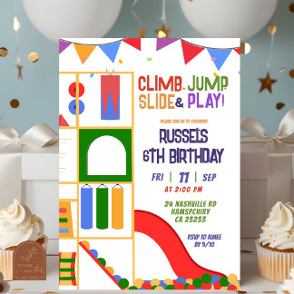 Lasst uns Indoor Playground Geburtstagseinladung s Einladung